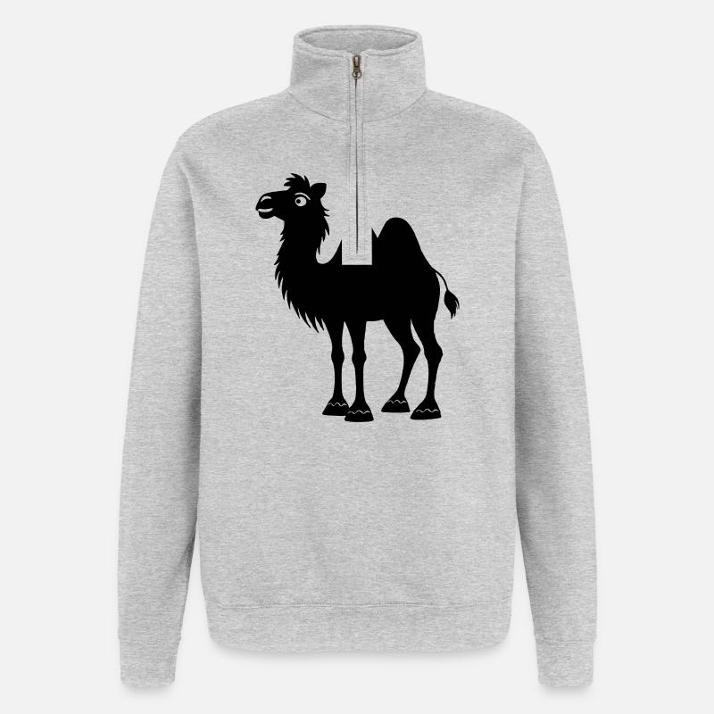 Shadow camel - Quarter-Zip Sweatshirt - heather grey