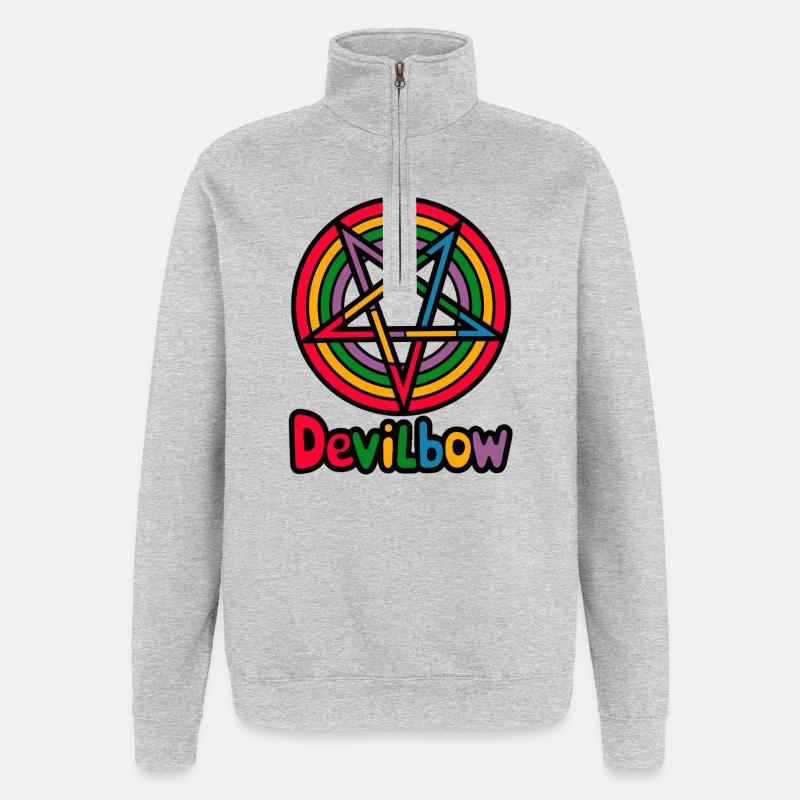 Arc du diable - Sweat à zip 1/4 - gris chiné