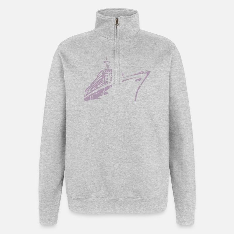 Kreuzfahrtschiff Kreuzfahrt Schiff Luxus - Quarter-Zip-Sweatshirt - Grau meliert