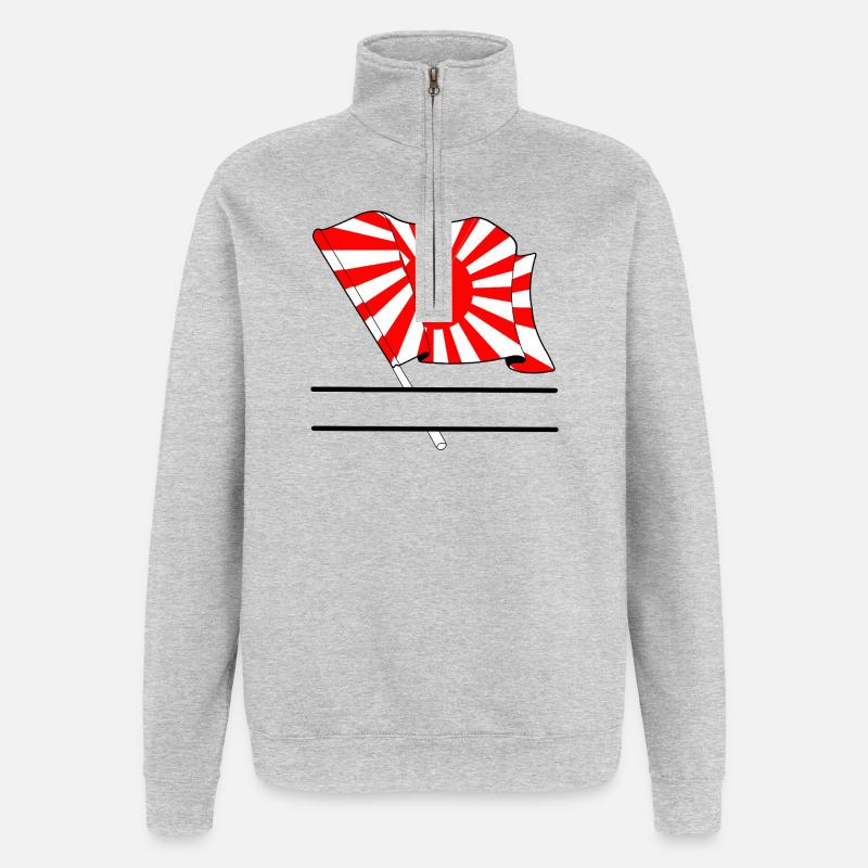 Soleil levant avec espace de noms - Sweat à zip 1/4 - gris chiné
