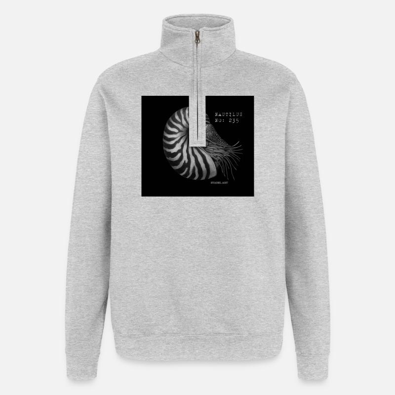 Bateau perlé - Nautilus - Sweat à zip 1/4 - gris chiné