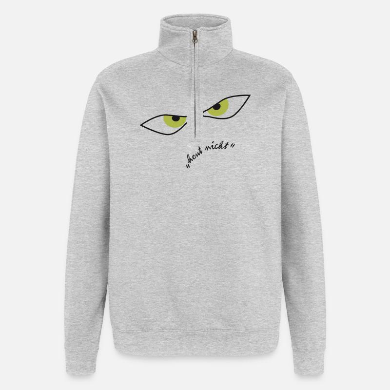 Rickel's Design: Heute nicht - Quarter-Zip-Sweatshirt - Grau meliert