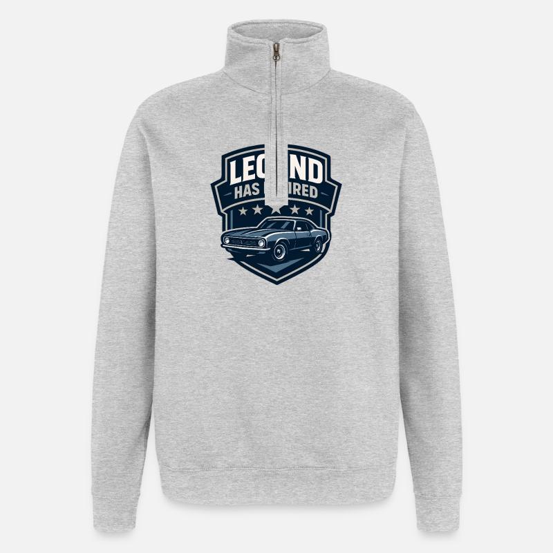 Legend Has Retired - Sweat à zip 1/4 - gris chiné