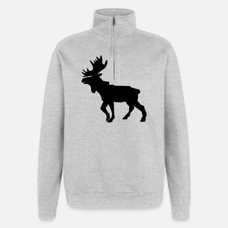 Moose - Quarter-Zip-Sweatshirt - Grau meliert