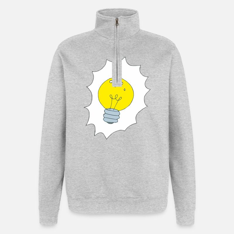 Illustration créative de l’ampoule - Sweat à zip 1/4 - gris chiné