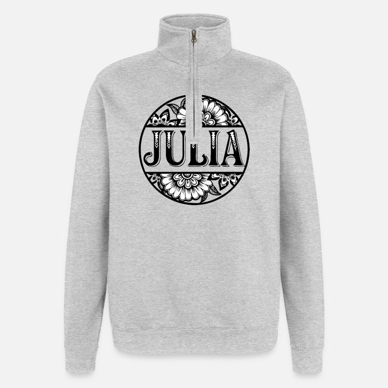 Conception de la chemise Julia - Sweat à zip 1/4 - gris chiné