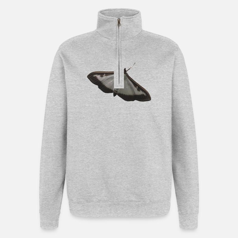 Buchsbaumzünsler - Quarter-Zip-Sweatshirt - Grau meliert