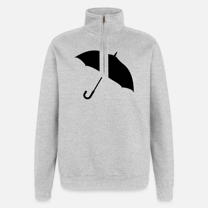 Silhouette de parapluie classique - Sweat à zip 1/4 - gris chiné
