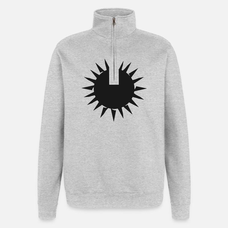 Bold Sunburst Pattern on Dark Background - Quarter-Zip Sweatshirt - heather grey