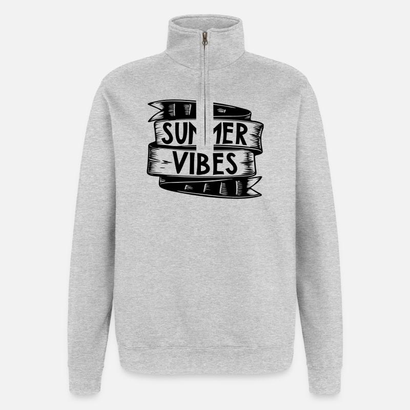 Summer Vibes | Vector graphic - Quarter-Zip Sweatshirt - heather grey