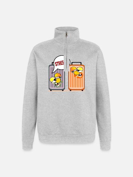 HOLIDAY STRESS HOLIDAY SUITCASE - Quarter-Zip Sweatshirt - heather grey