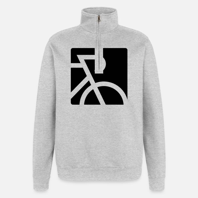 Stylized road bike with drop bar - Quarter-Zip Sweatshirt - heather grey
