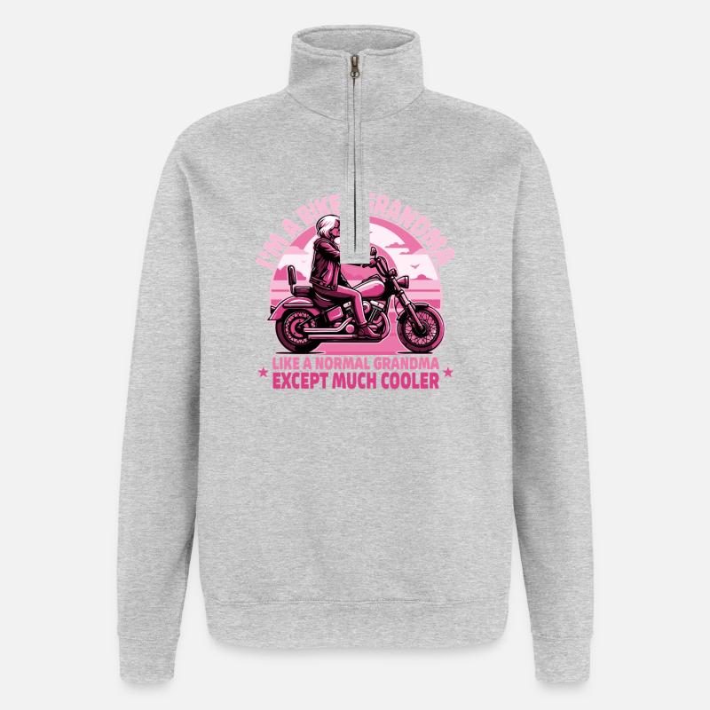 Conception audacieuse de grand-mère cavalière - Sweat à zip 1/4 - gris chiné
