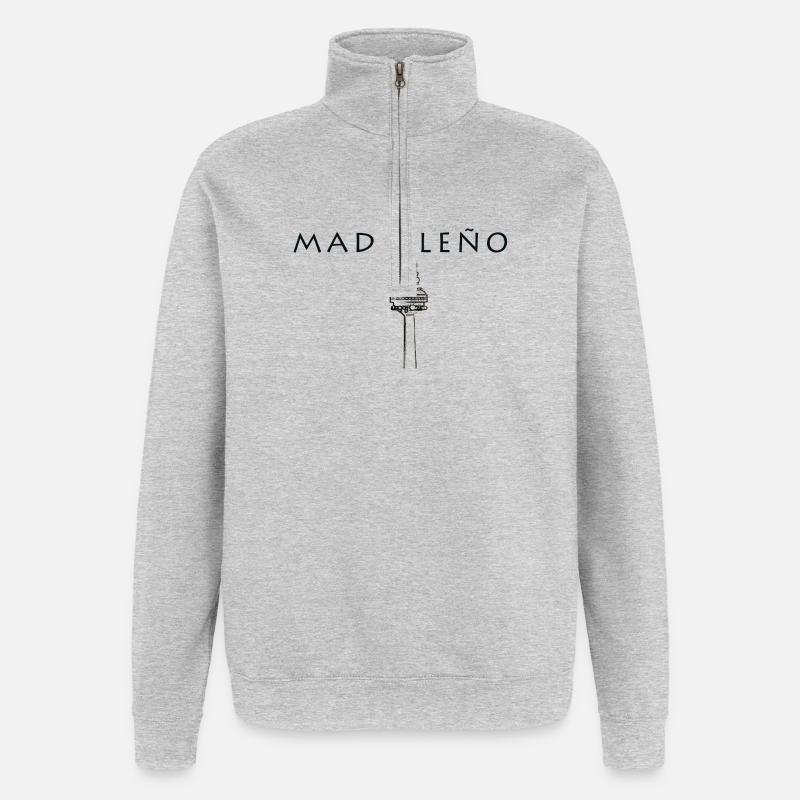 MADRILENIUM - Quarter-Zip-Sweatshirt - Grau meliert