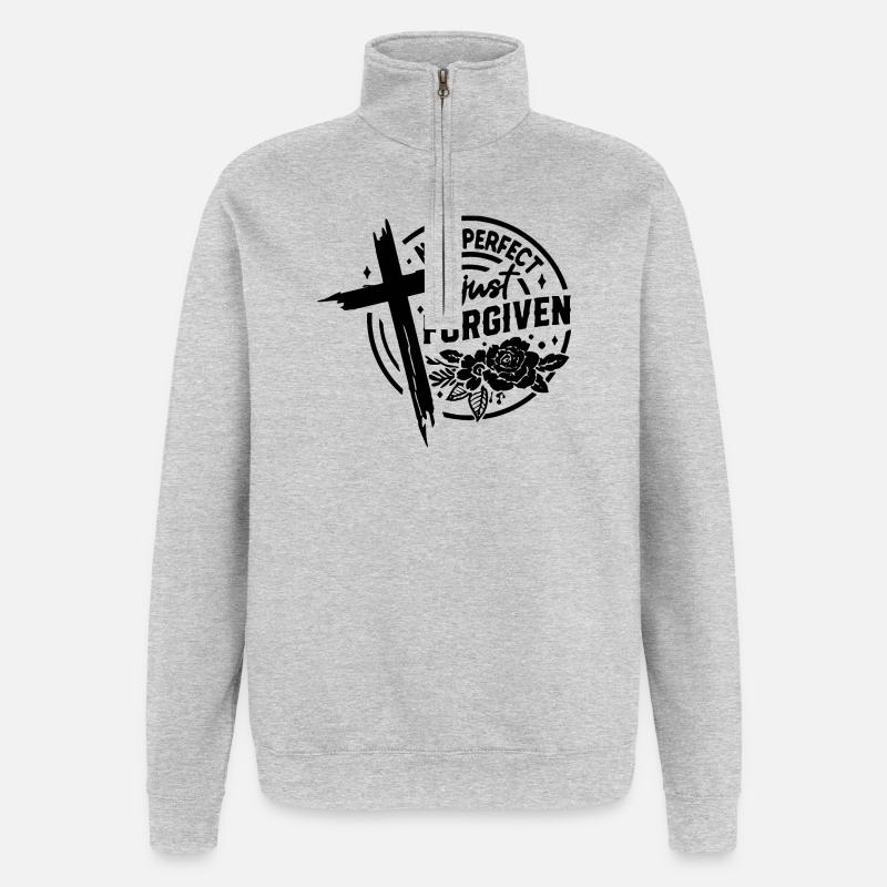 Elegant Botanical Butterfly Pattern - Quarter-Zip Sweatshirt - heather grey