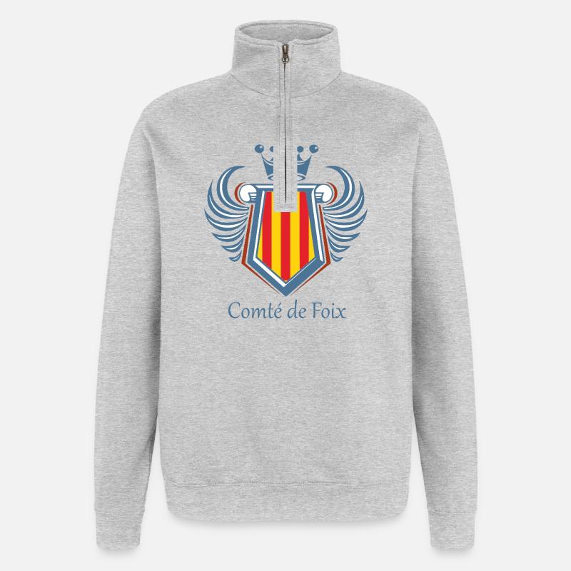 Grafschaft Foix - Quarter-Zip-Sweatshirt - Grau meliert