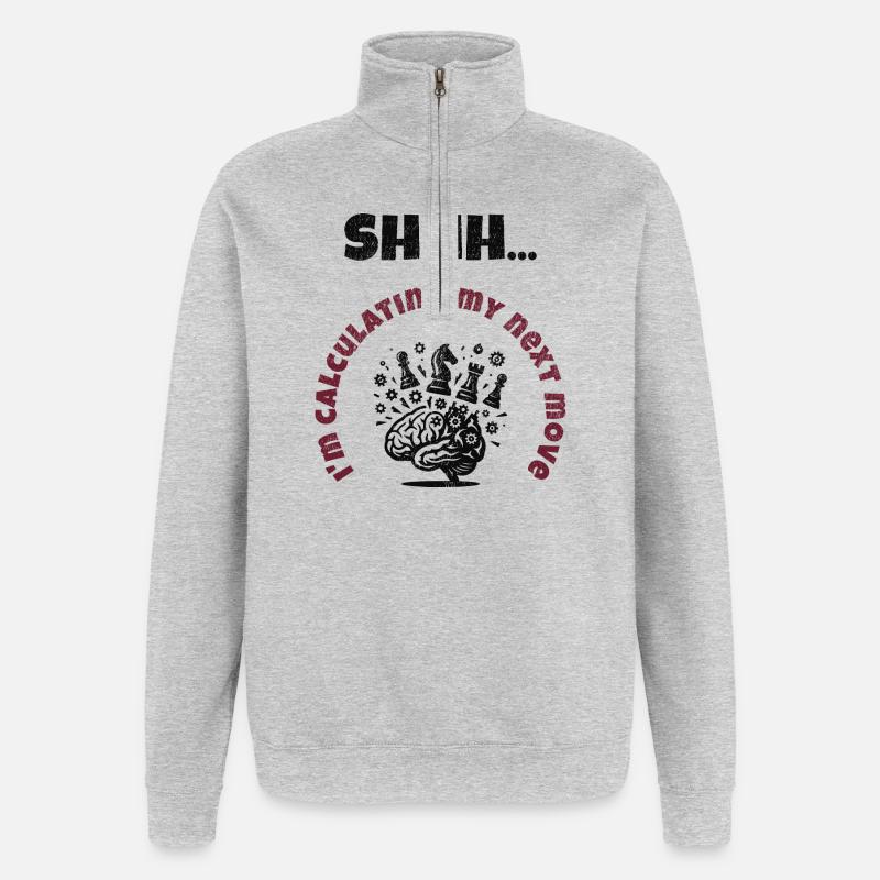 Mode de calcul activé - Sweat à zip 1/4 - gris chiné