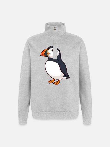 Papageientaucher Puffin - Quarter-Zip Sweatshirt - heather grey