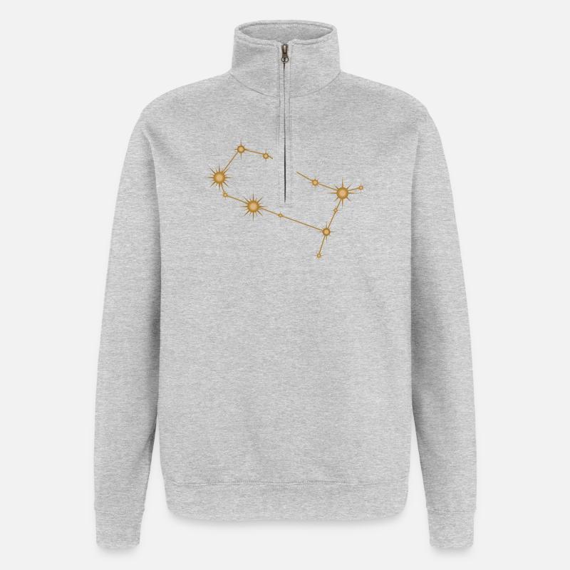 Sternbild Zwillinge Sternzeichen Sternzeichen Golden - Quarter-Zip-Sweatshirt - Grau meliert