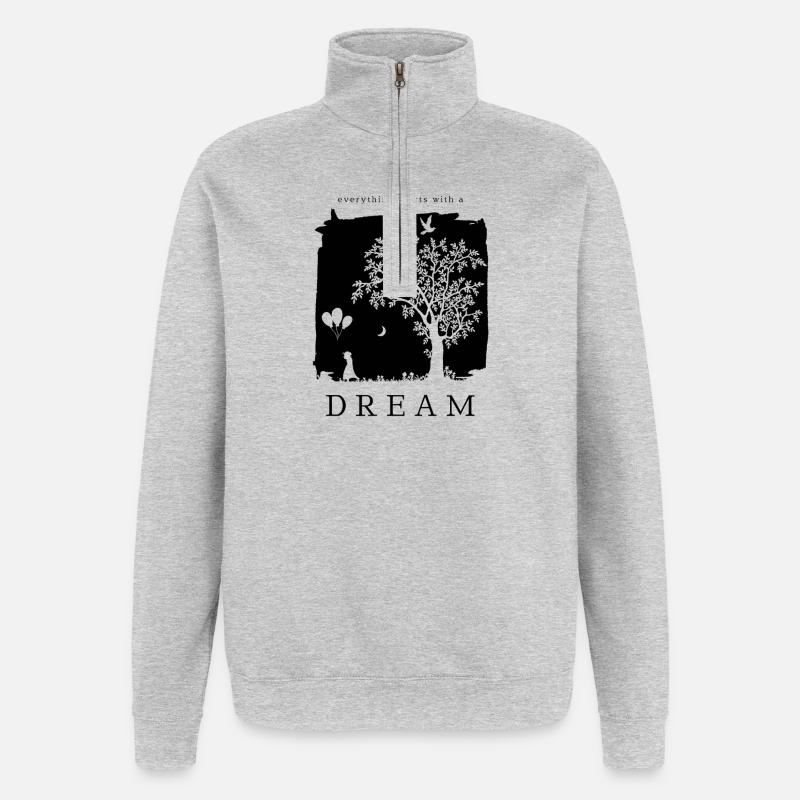 Glauben. Erreichen. Wiederholen. - Quarter-Zip-Sweatshirt - Grau meliert