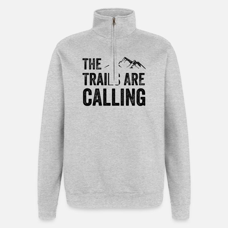 Die Spuren rufen - Quarter-Zip-Sweatshirt - Grau meliert