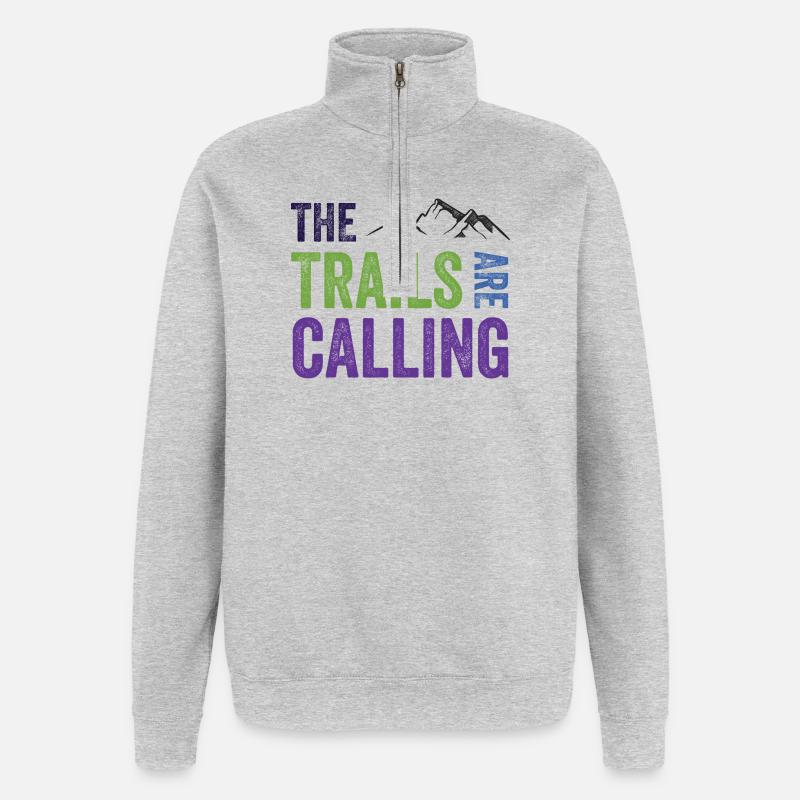 Die Spuren rufen - Quarter-Zip-Sweatshirt - Grau meliert