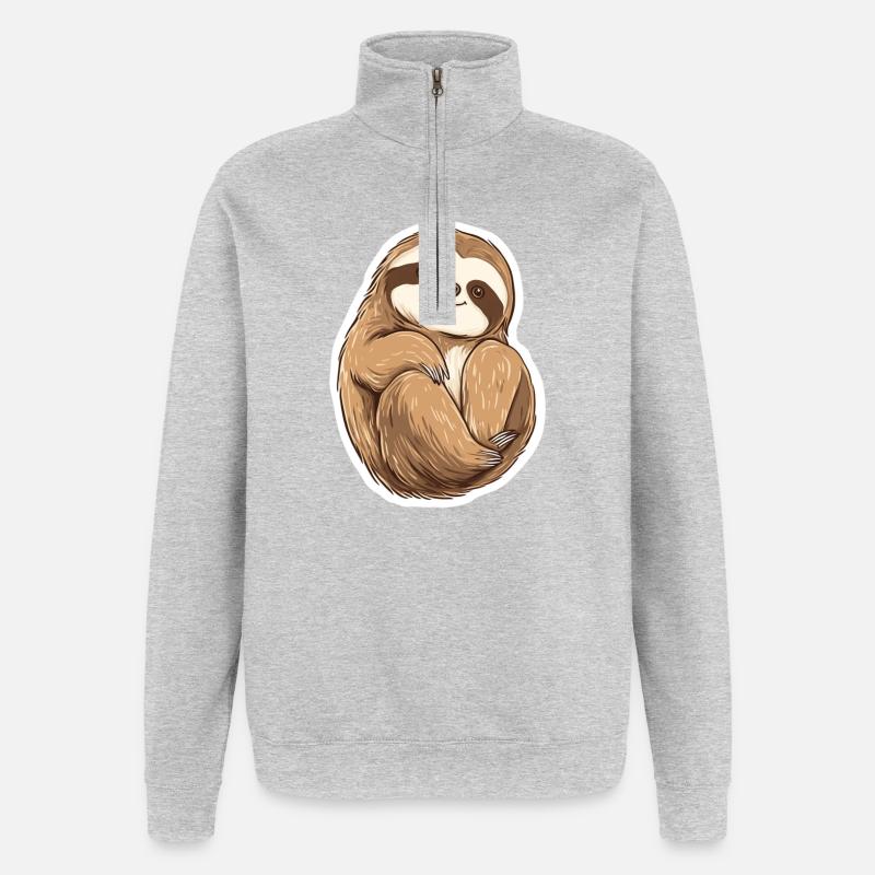 Faultier - Quarter-Zip-Sweatshirt - Grau meliert