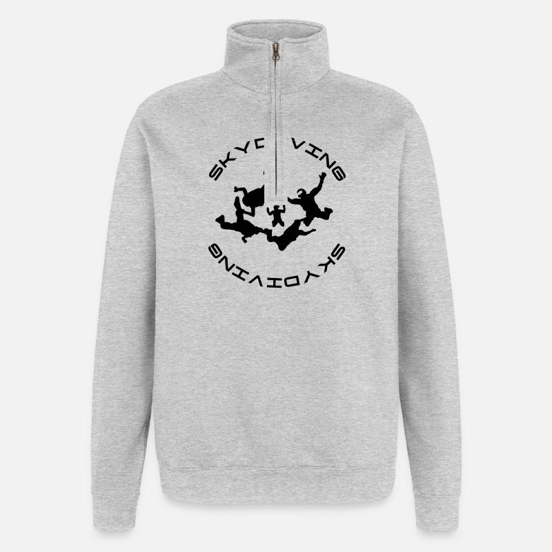 Parachutisme - Sweat à zip 1/4 - gris chiné