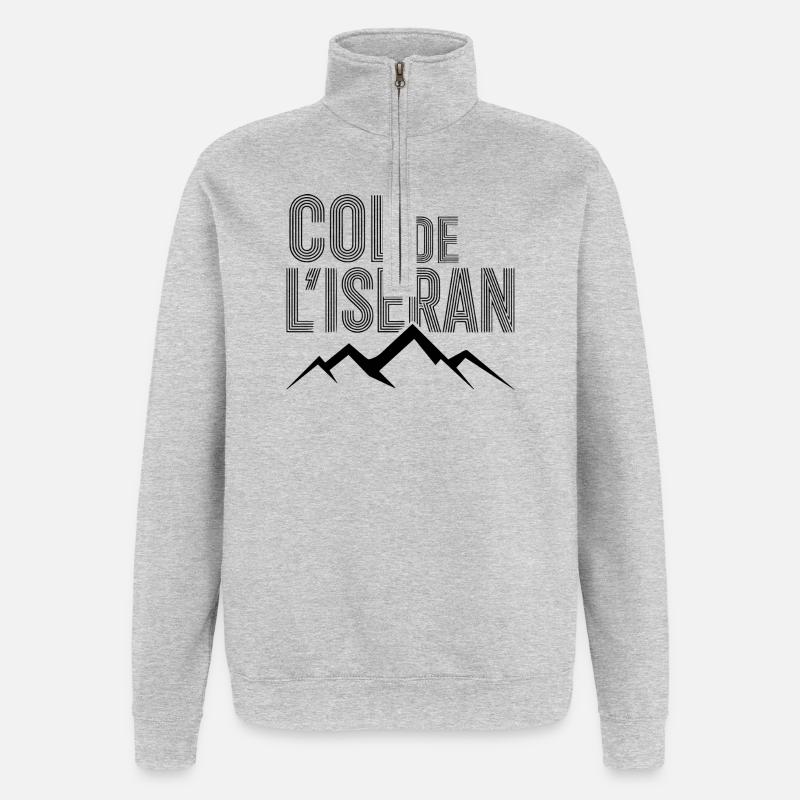 Col de l’Iseran Moderne Alpin - Sweat à zip 1/4 - gris chiné