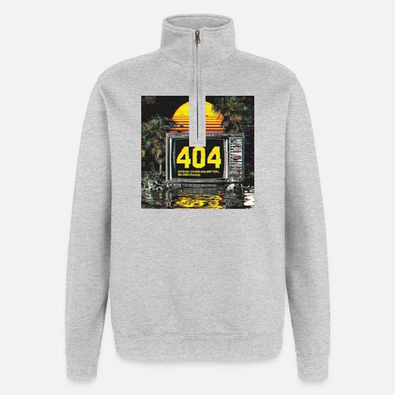 Error 404 – Motivation not found - Quarter-Zip-Sweatshirt - Grau meliert
