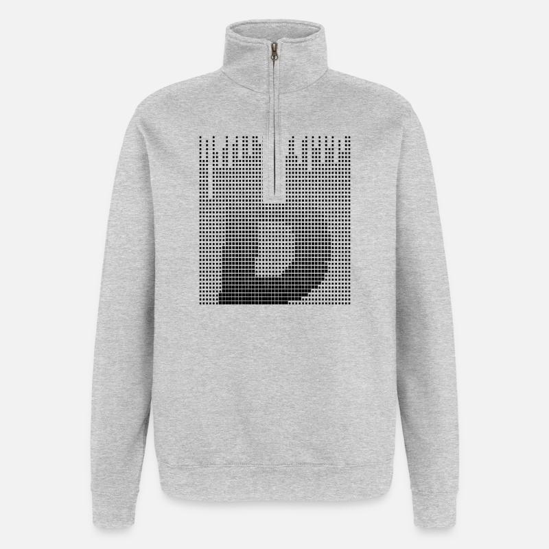 Letter D, Name, der Buchstabe D - Quarter-Zip-Sweatshirt - Grau meliert