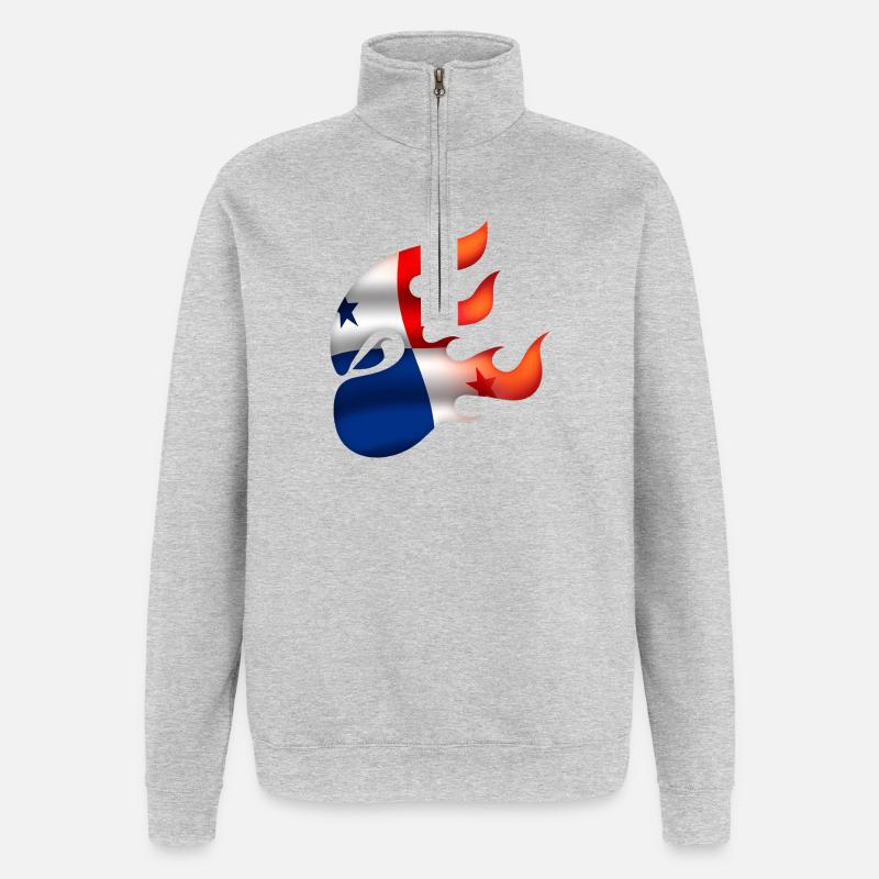 Drapeau du Panama - Panama - Ninja - Sweat à zip 1/4 - gris chiné