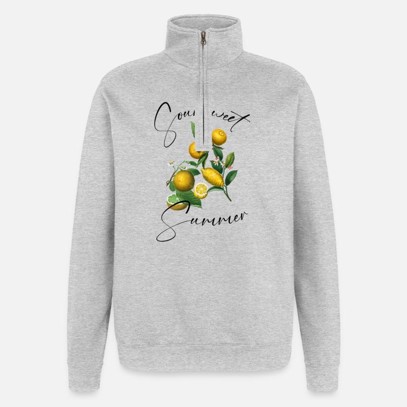 Été aigre-doux - Sweat à zip 1/4 - gris chiné