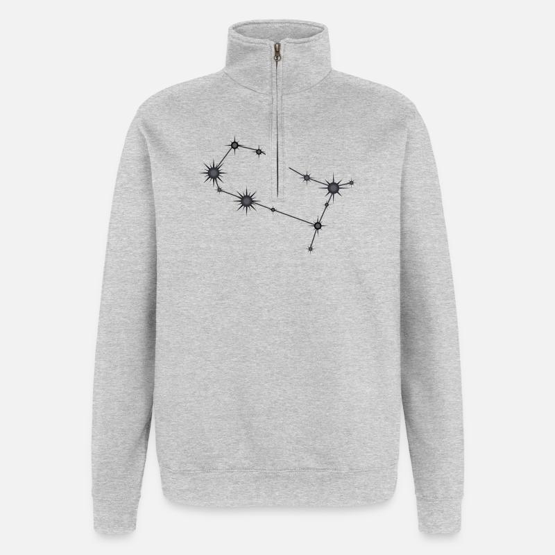 Zwillinge Sternbild Sternzeichen Schwarz & Grau - Quarter-Zip-Sweatshirt - Grau meliert