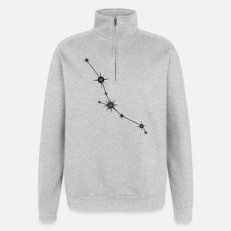 Stier Stern Sternbild Sternzeichen Schwarz & Grau - Quarter-Zip-Sweatshirt - Grau meliert