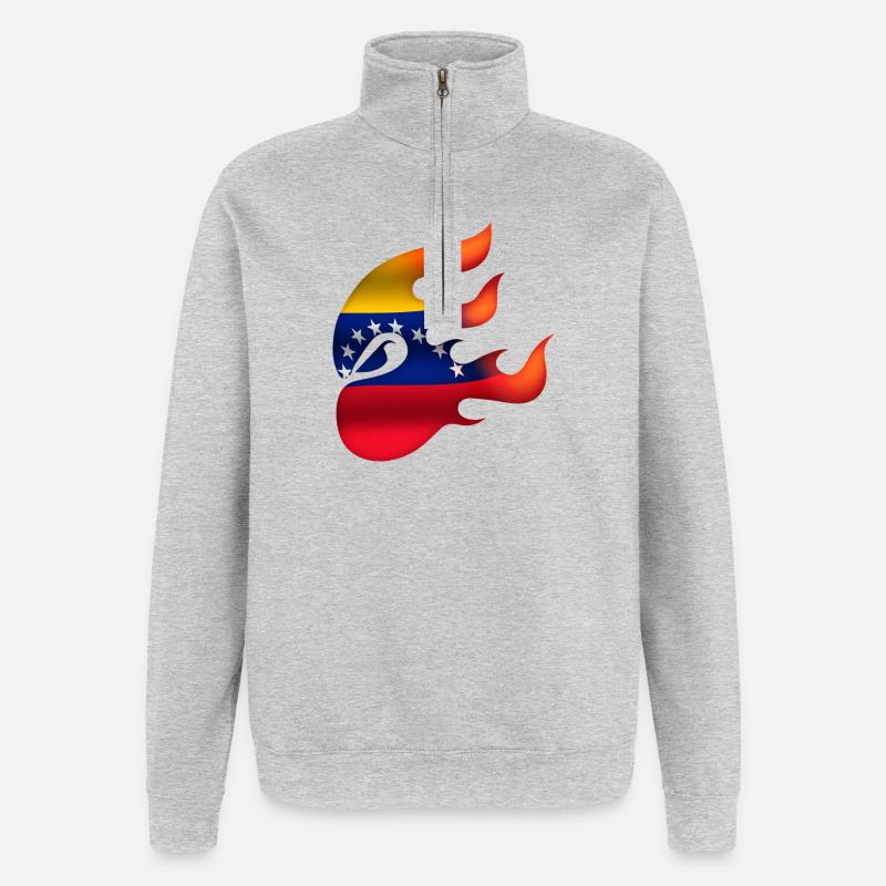 Drapeau du Venezuela - Venezuela - Ninja - Sweat à zip 1/4 - gris chiné