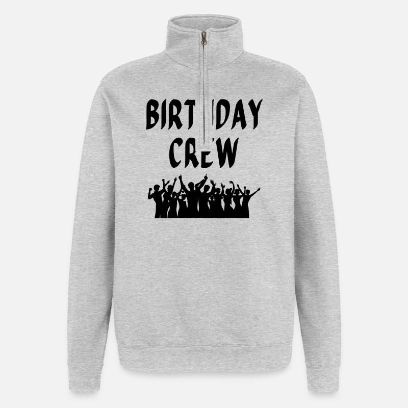 Équipe d’anniversaire - Sweat à zip 1/4 - gris chiné