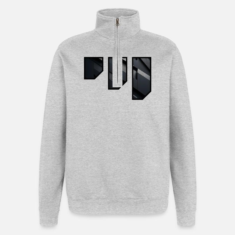 Geometric Dark Facade Pattern - Quarter-Zip Sweatshirt - heather grey