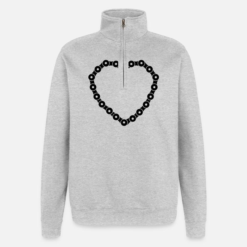 Heart-shaped bicycle chain – Creative design - Quarter-Zip Sweatshirt - heather grey