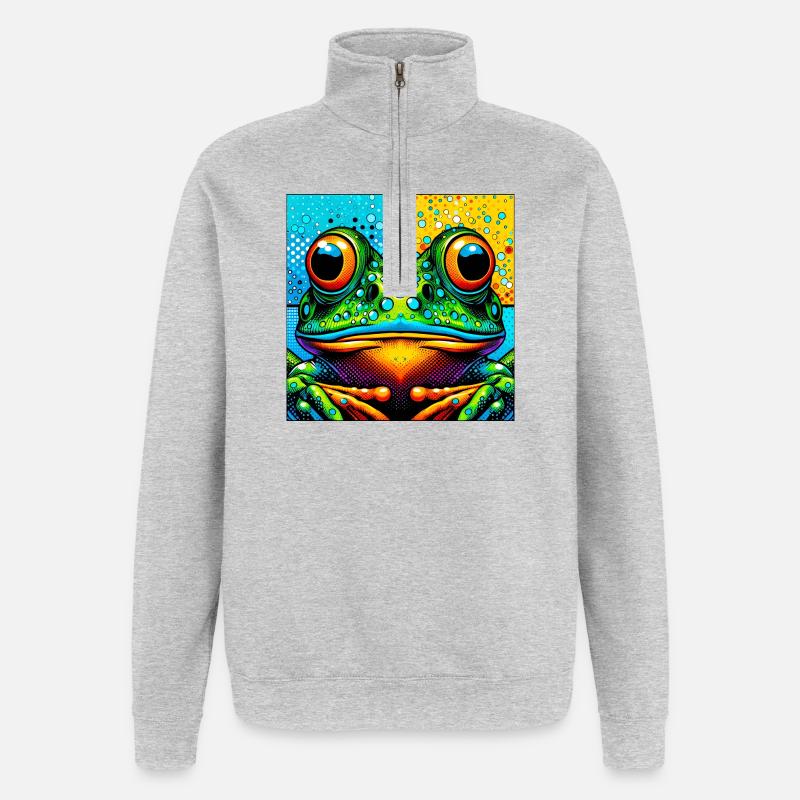 Frosch - Quarter-Zip-Sweatshirt - Grau meliert