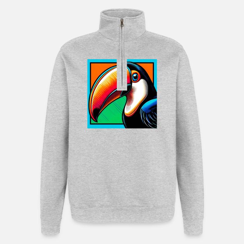 Tukan - Quarter-Zip-Sweatshirt - Grau meliert