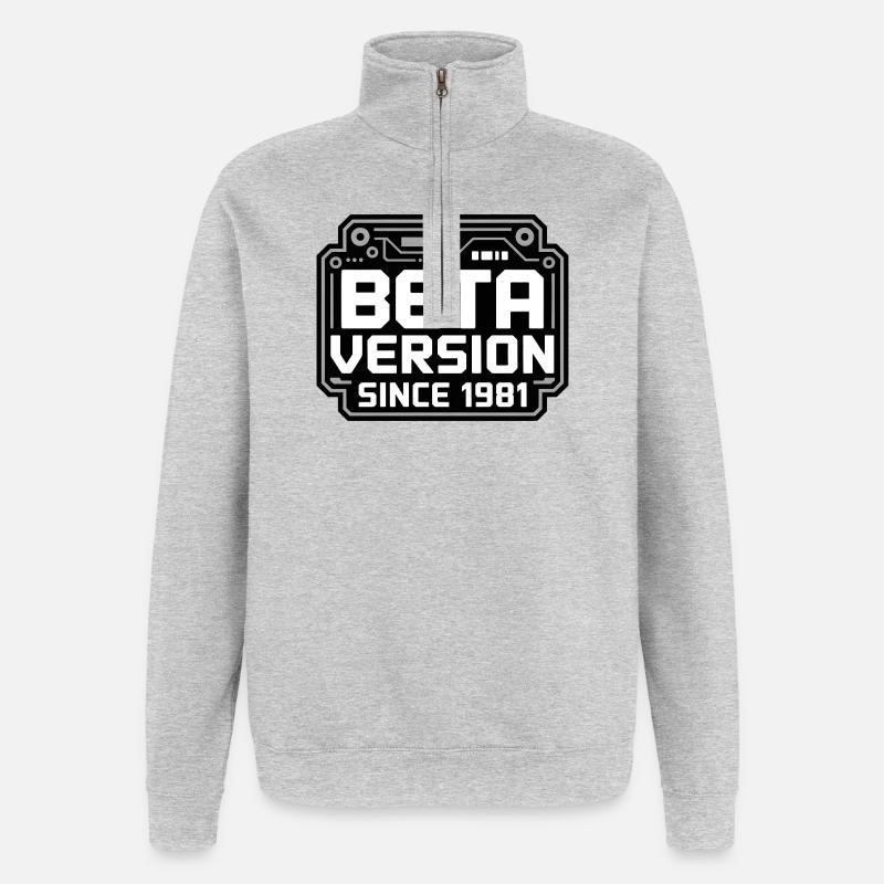 Conception de logo Retro Tech - Sweat à zip 1/4 - gris chiné