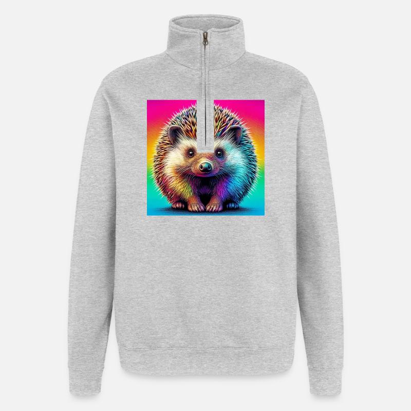 Igel - Quarter-Zip-Sweatshirt - Grau meliert