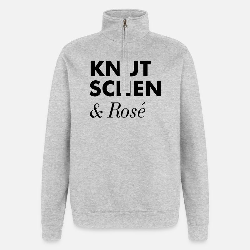 Knutschen Rosé Sommer Tshirt - Quarter-Zip-Sweatshirt - Grau meliert