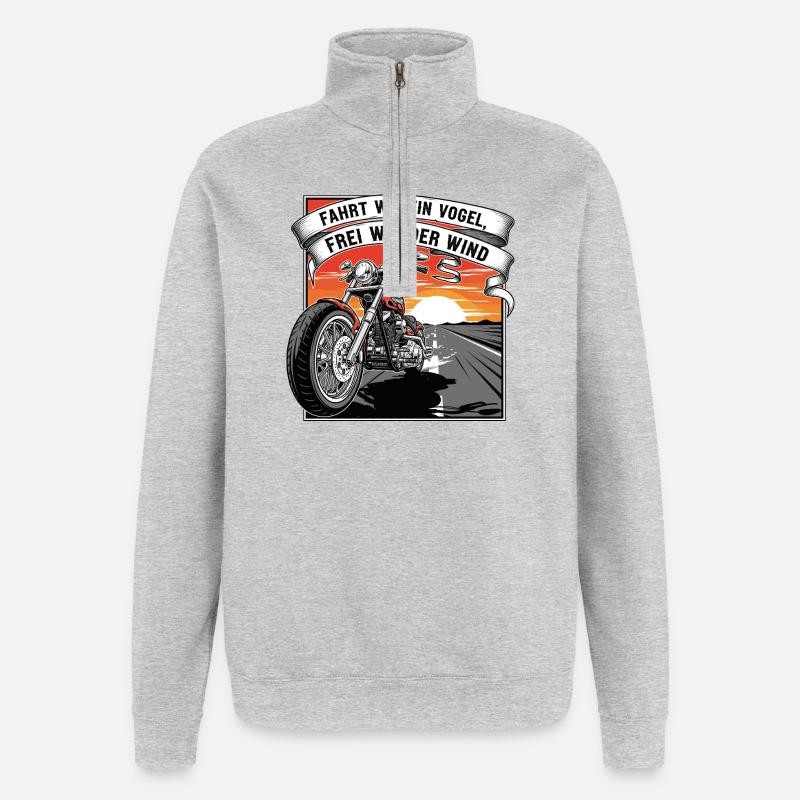 Libre comme le vent - Sweat à zip 1/4 - gris chiné