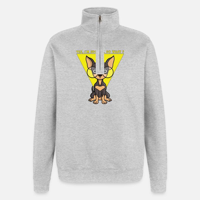 Yes, I'm spoiled. So what? - Sweat à zip 1/4 - gris chiné