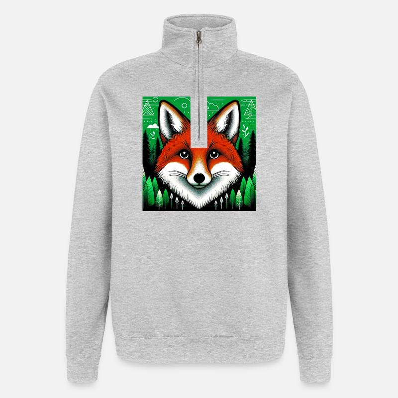 fox - Quarter-Zip Sweatshirt - heather grey