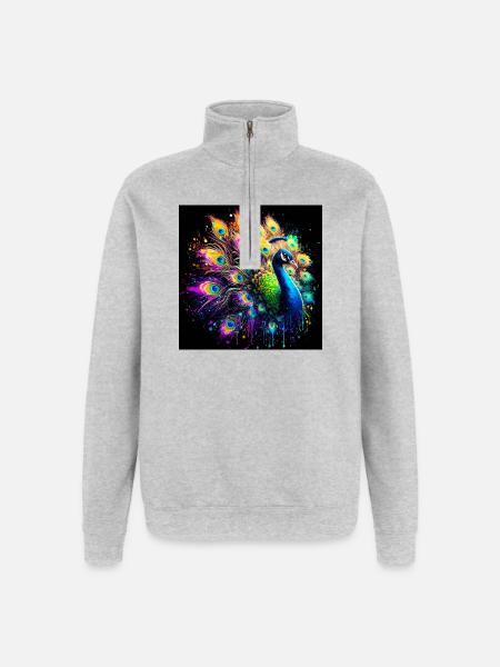 paon - Sweat à zip 1/4 - gris chiné