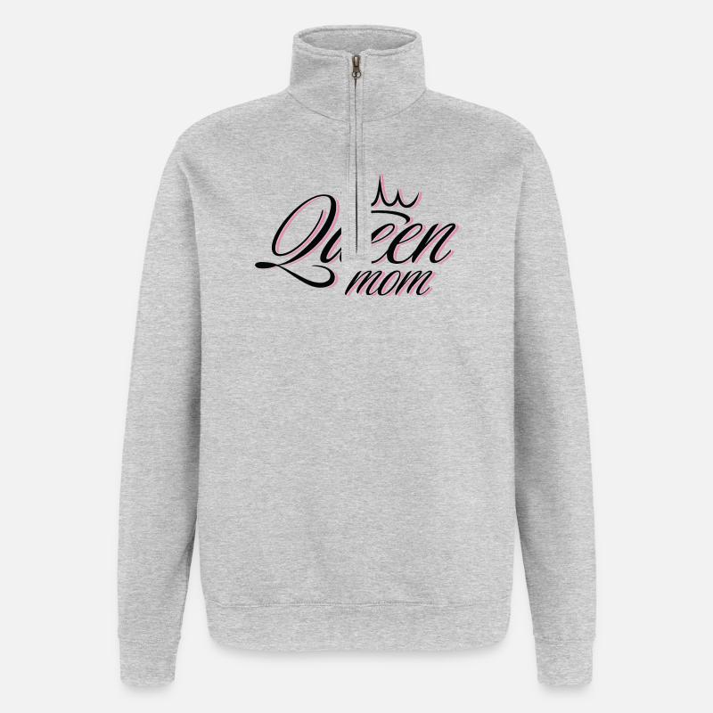 Mutter der Pink and Gold Queen - Quarter-Zip-Sweatshirt - Grau meliert