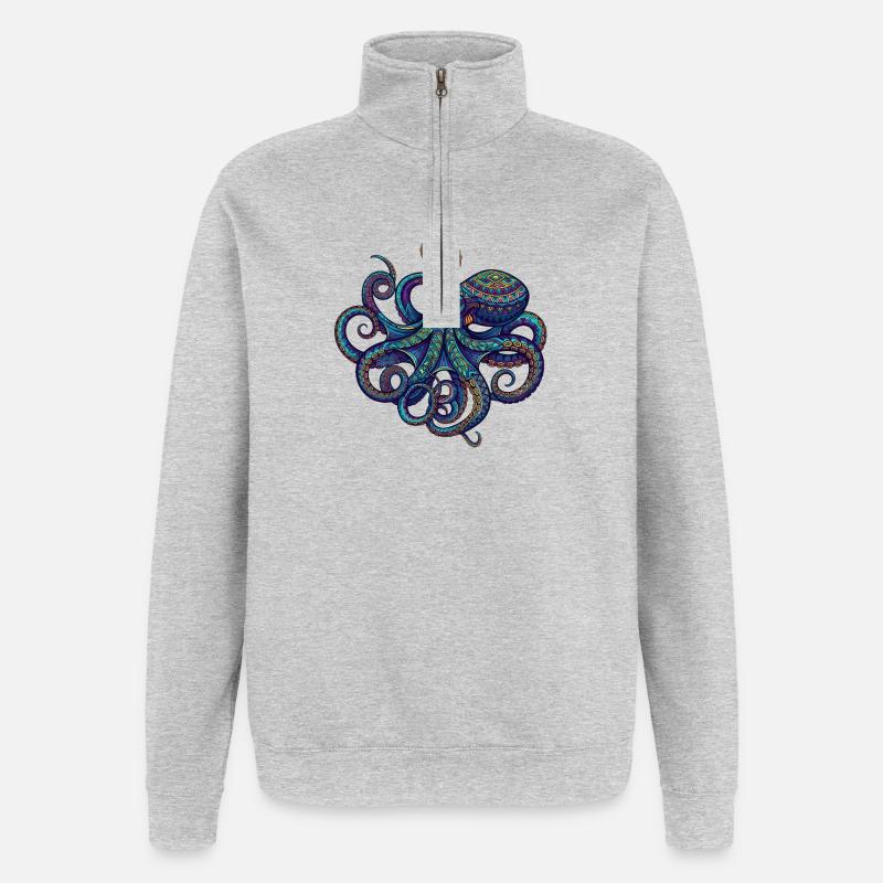 Octopus - Quarter-Zip Sweatshirt - heather grey